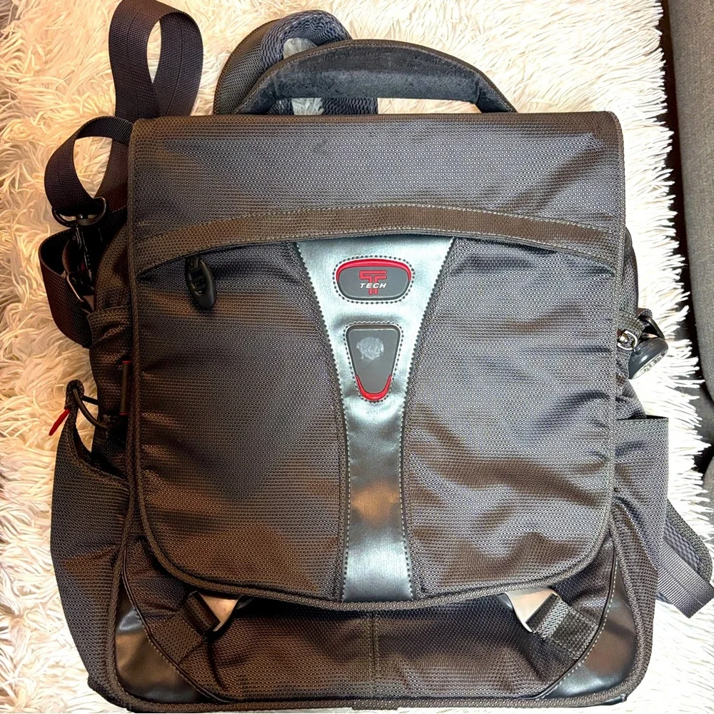 TUMI T Tech Pulse Norfolk Laptop Brief Messenger Backpack Dark Gray 5589GRH $525